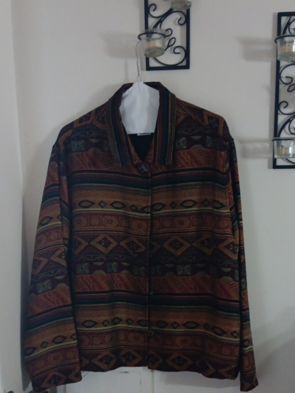 White Stag Brown & Black Patterned Lightweight Shirt Jacket